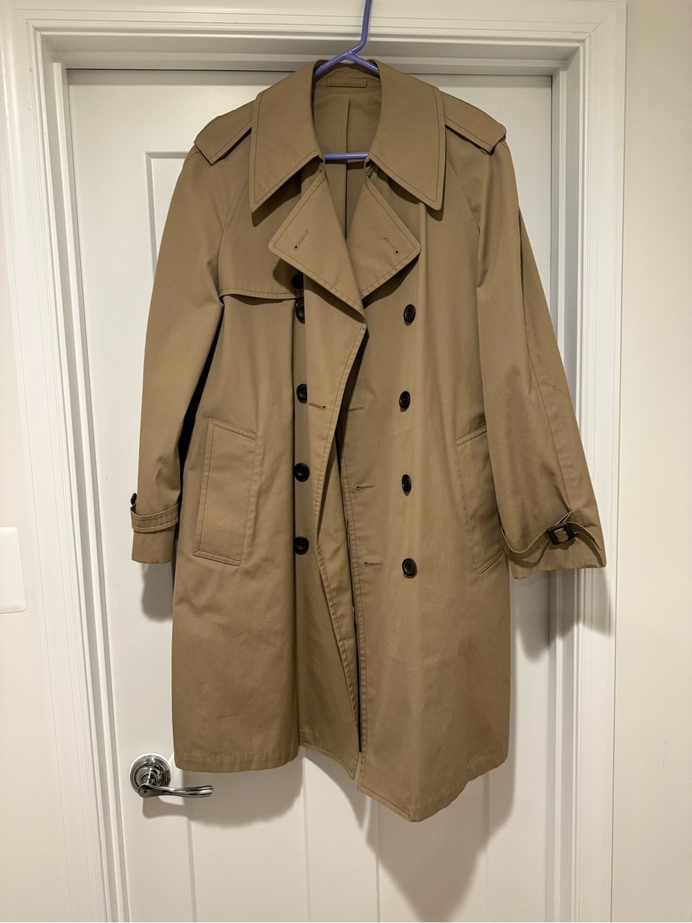 London Fog Men's Tan Double-Breasted Trench Coat
